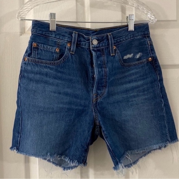 Levi’s 501 High Rise Denim Shorts - Size 27 - Picture 1 of 8